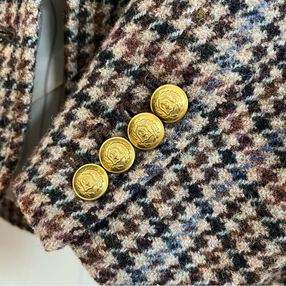 LIKE NEW J Crew Brown Multi Houndstooth Wool-Blend Blazer - Picture 11 of 12